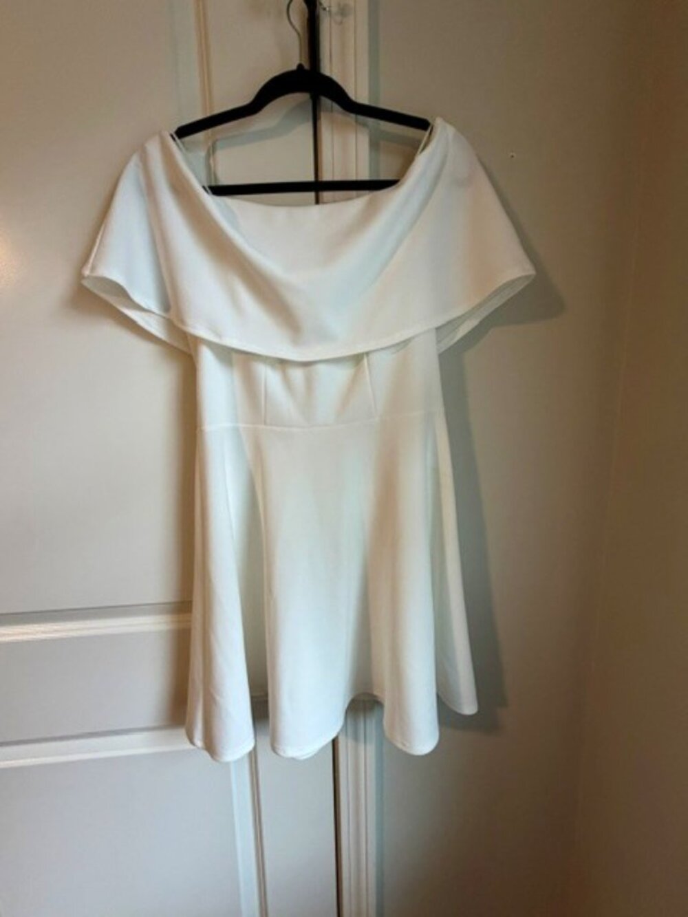 River Island - white off-the-shoulder skater dress